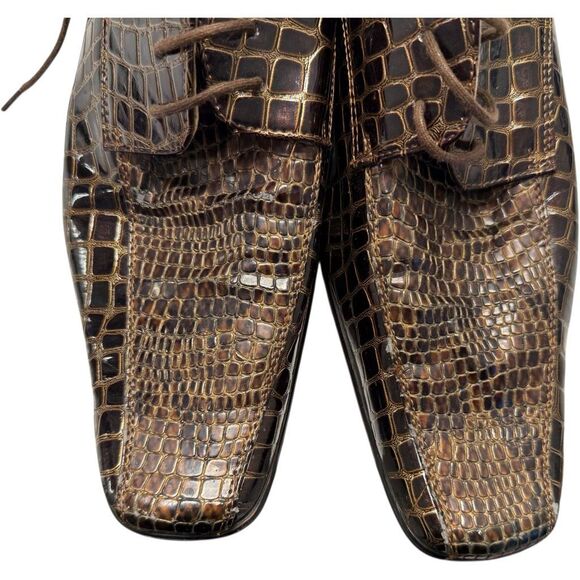 Mens Izak Motolini Exotic Handmade Italian Loafers Dress Shoes - Sz 9 1/2 9.5 - Picture 2 of 5